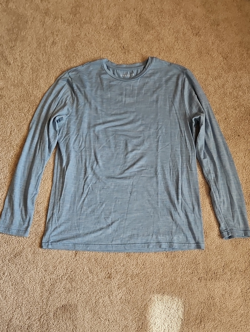 Men's Merino Wool Long Sleeve Crewneck Tee - Sky Blue